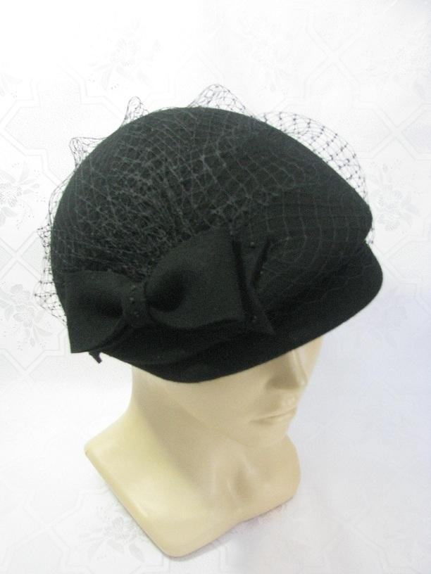 Шляпа Модная шляпка Кепка вуаль черная