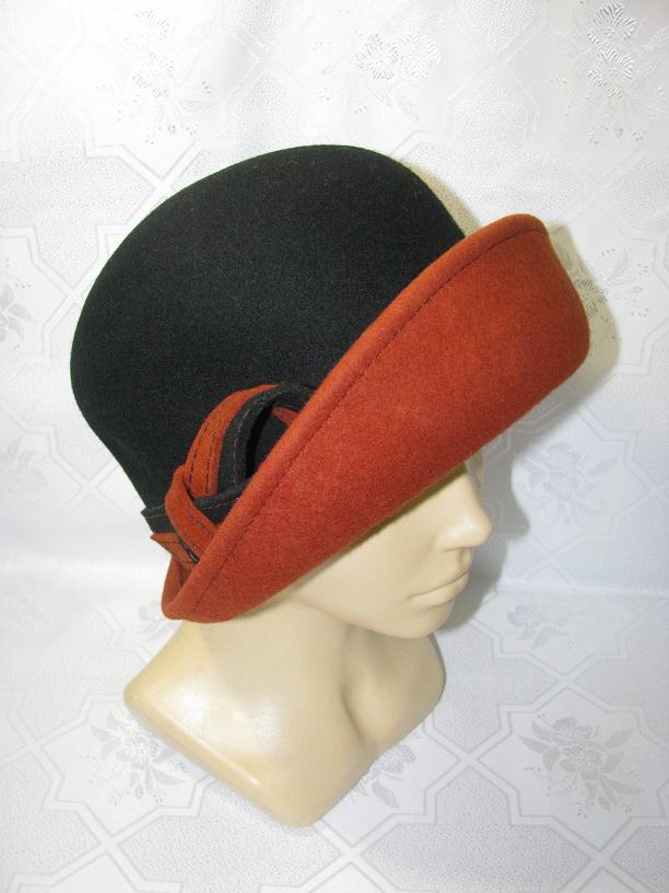 Шляпа Кардина W33-1 черно-терракот