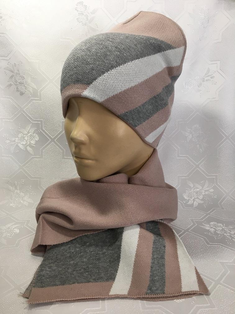 Комплект GRAU с шарфом пудра