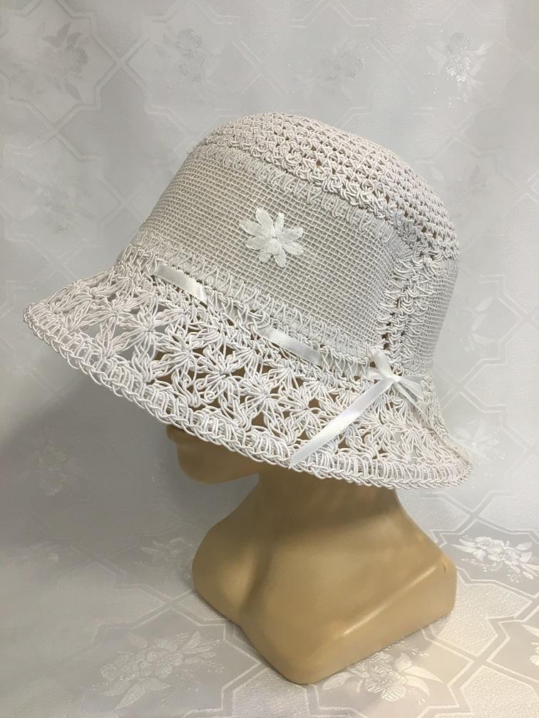 Шляпа Плетение белая